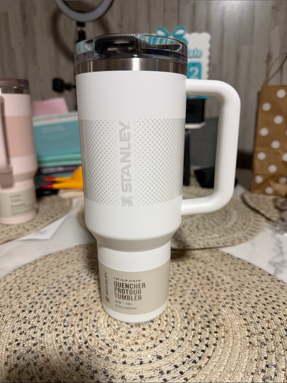 Stanley off White & Insulated Travel Mug with Handle